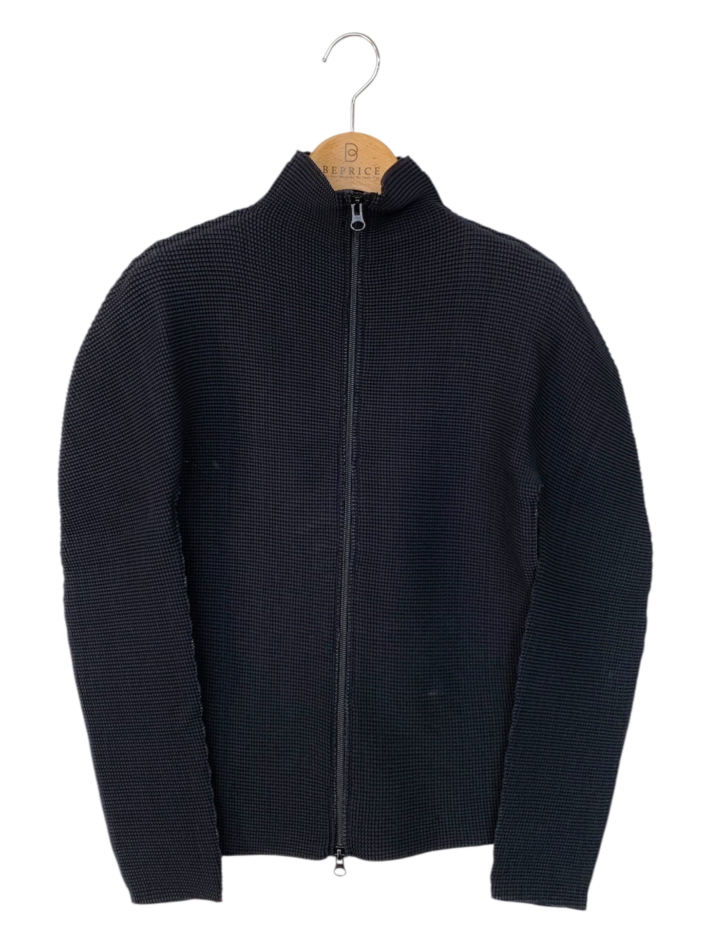 ミーイッセイミヤケ MI13FO002 ジップカーディガン ブラック ハイネック ダブルジップ ITE0XE4NNUCQ