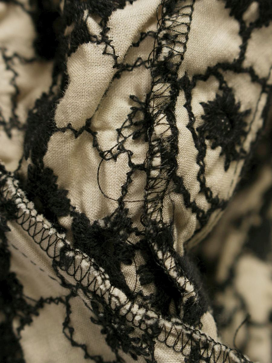 エムズグレイシー 320310 プルオーバー 36 ベージュ フラワーモチーフ カットワーク リボン ITHSL3A4VG1E