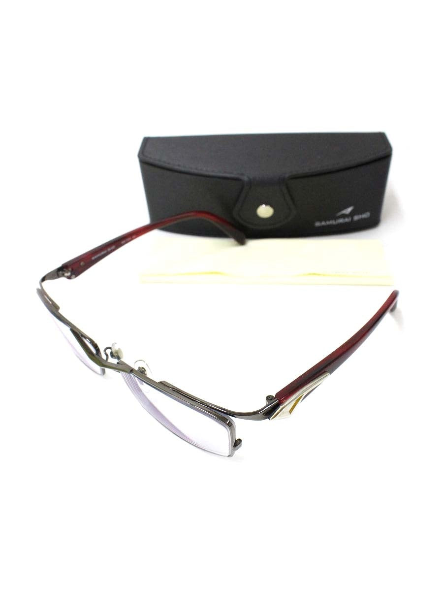 サムライ翔 SS-T25 メガネ ガンメタル/ダークレッド 智 コンビフレーム スクエア IT9H055OVBSU