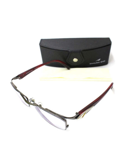 サムライ翔 SS-T25 メガネ ガンメタル/ダークレッド 智 コンビフレーム スクエア IT9H055OVBSU