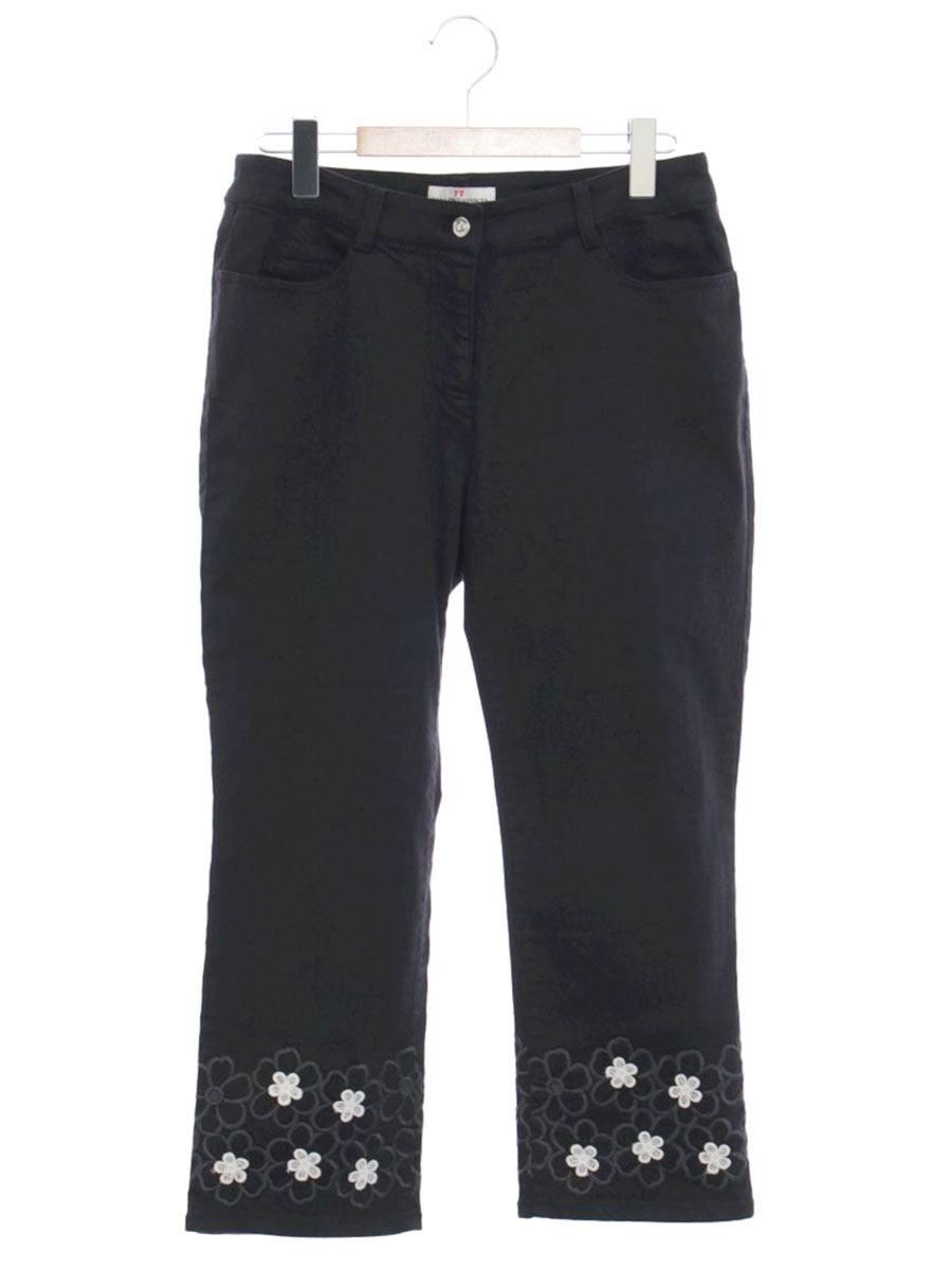 ギャラリービスコンティ 1286181 パンツ 3 ブラック フラワー刺繍 IT6B6FZJ9NYZ