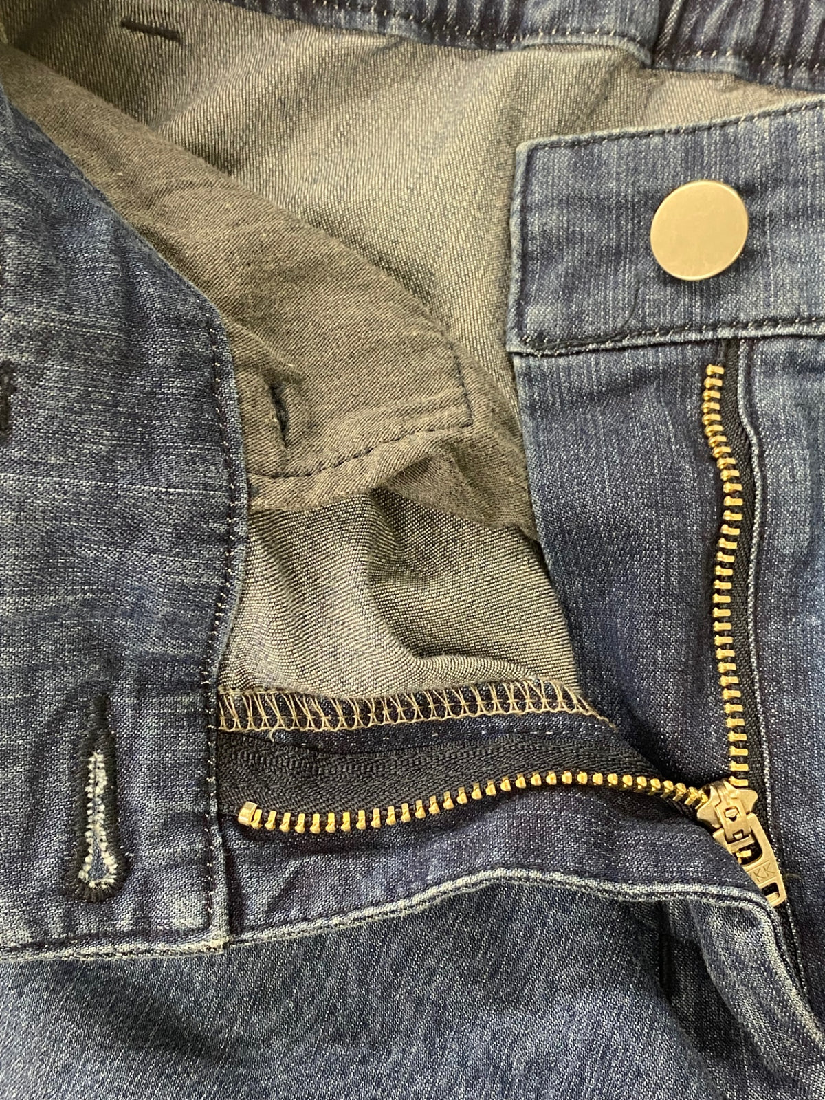 エムズグレイシー 316304 38 ブルー ボタンアクセントデニムパンツ ITM6KG0O2EXY