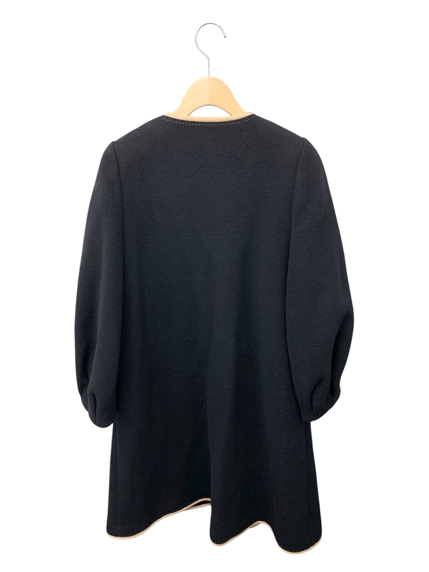 エムズグレイシー 019521 コート 40 ブラック スパンコール刺繍入りジップアップ ITUT9JR0WYSZ