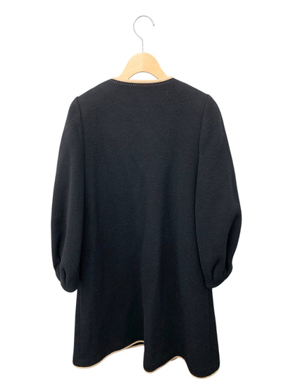 エムズグレイシー 019521 コート 40 ブラック スパンコール刺繍入りジップアップ ITUT9JR0WYSZ