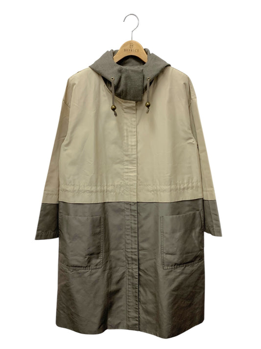 フォクシーブティック ブロンズ ハーモニー 29998 コート 38 ベージュ シルク フード ITTJDNYEU0D8