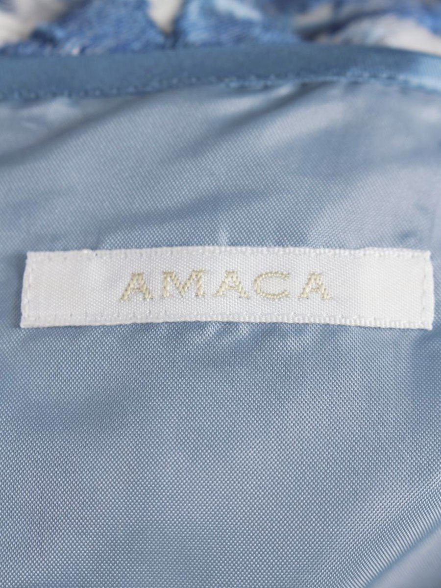 アマカ フラワージャガードスカート V5S14403 40 ブルー ITB0OQJ198EM