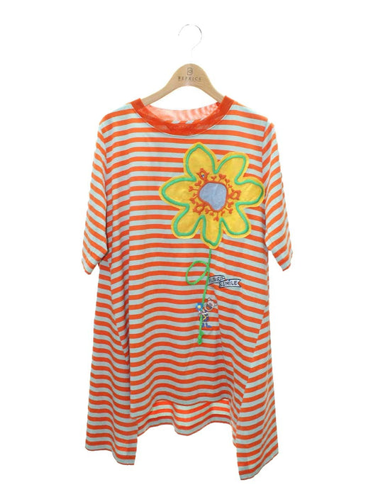 オレボレブラ 232354 チュニック M オレンジ フラワーモチーフ ボーダー IT9DDJUUN37O