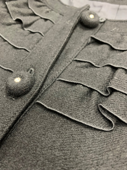 エムズグレイシー 229507 コート 38 ブラック ウール フリル ITPZB8E0PPRK 【SALE】