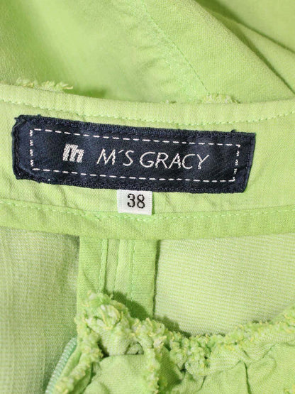 エムズグレイシー 624122 ジャケット 38 グリーン ノーカラー Wジップ ITOHXNK3XZ4L 【SALE】