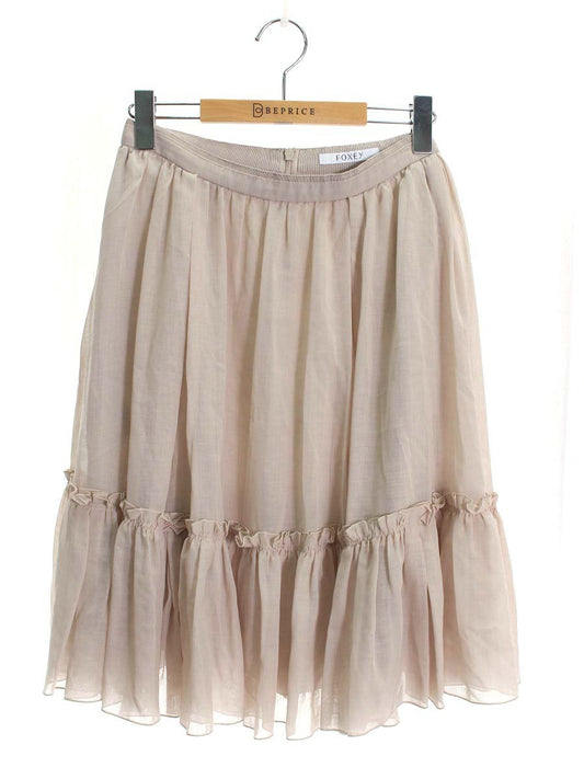 フォクシーブティック Skirt Ruffles 40311 スカート 38 ベージュ ラッフル シフォン シアー ITMWZDBQAPXY