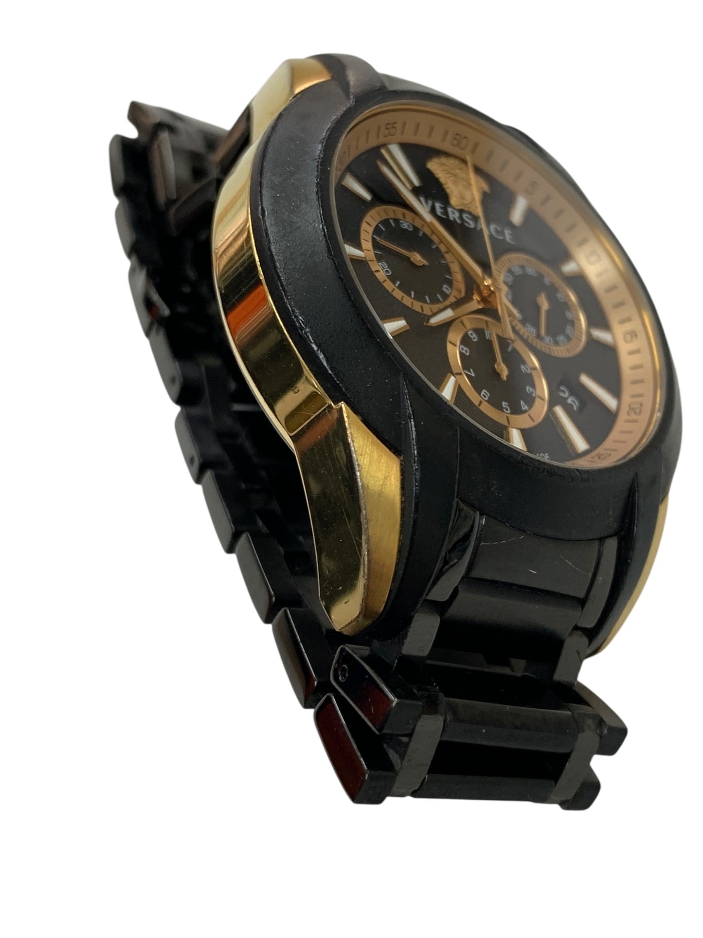 ヴェルサーチェ VEM8 腕時計 ブラック メデューサ クロノグラフ デイト ITD74F2J7KO0