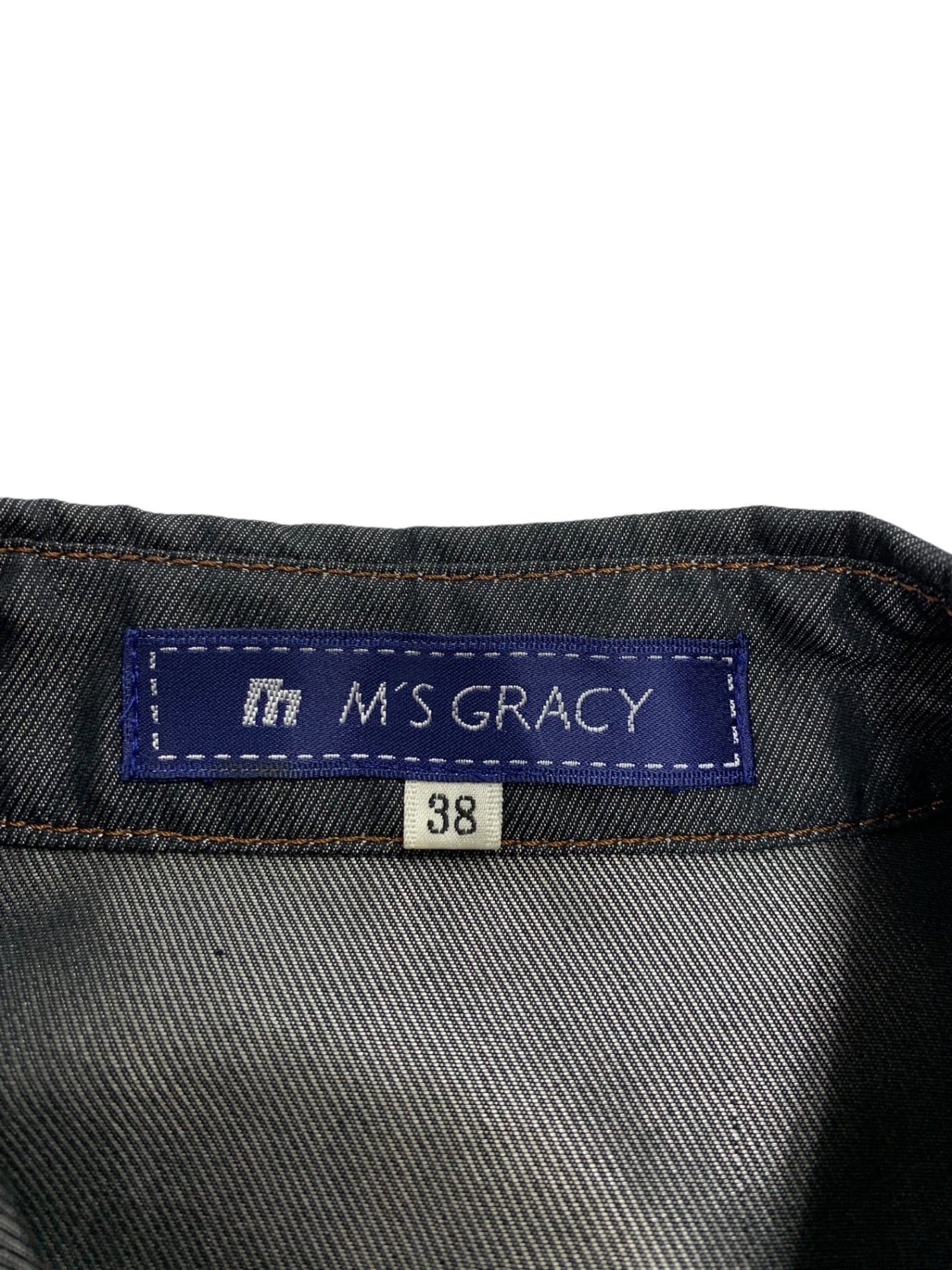 エムズグレイシー 124506 ジャケット 38 ネイビー デニム調 ITMB4CSNCHC8