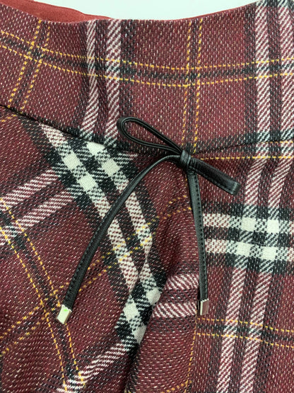 エムズグレイシー チェック柄 ラップ 417607 スカート 40 レッド ウール混 ITLDL7HOW87C 【SALE】