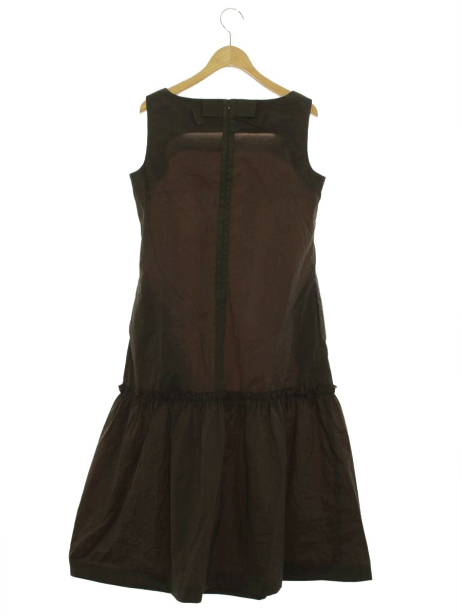 エムズグレイシー スクウェアネックロー切り替え 411331 ワンピース 38 ブラウン IT4BAR4WSXO4