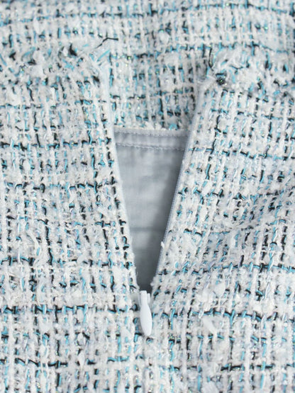 トッカ CROSTATA ドレス OPTOIW0480 ワンピース 0 ライトブルー ツイード IT6DTRPMIV8S 【SALE】