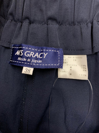 エムズグレイシー Stitch Wide Pants 916302 パンツ 38 ネイビー ITEN7RPZMGOS