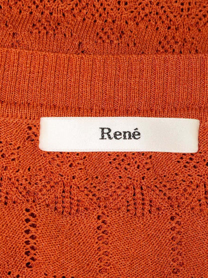ルネ 6932490 ニット 36 オレンジブラウン 肩フリル IT68WKBK7QFM