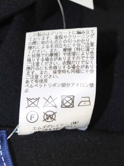 エムズグレイシー 728522 トップス 40 ブラック リボン ニット IT8Y3O3EKJ9C 【SALE】