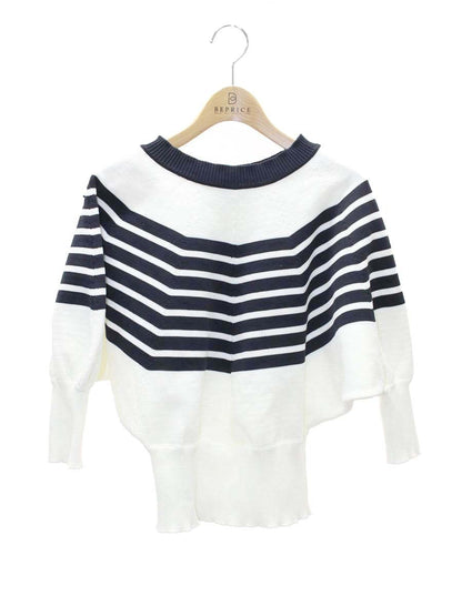 エムズグレイシー Border Dolman Sleeve Knit 018309 ニット 40 ホワイト ボーダー IT8KLCID6E00