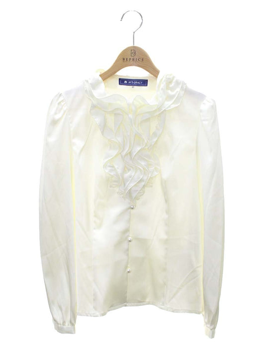 エムズグレイシー 520502 ブラウス 40 アイボリー シャツ フリル ITI64KKI6BU0