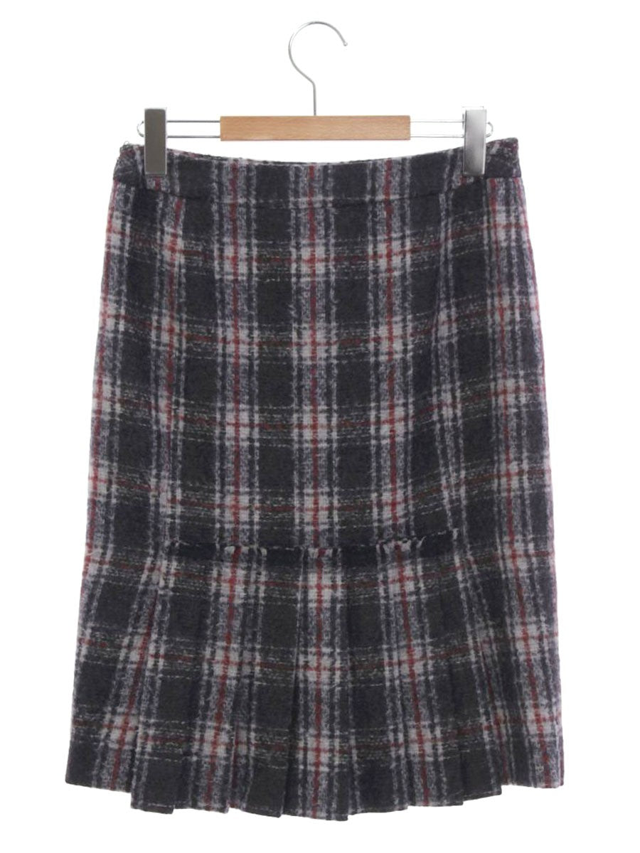 マックスマーラ RN73136 スカート 36 グレー チェック柄 ウール混 IT1Y3ADZ9IQ8 【SALE】