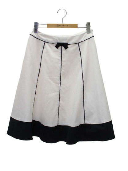 エムズグレイシー 217117 スカート 38 ホワイト リボン IT0V6UXW2VFK 【SALE】