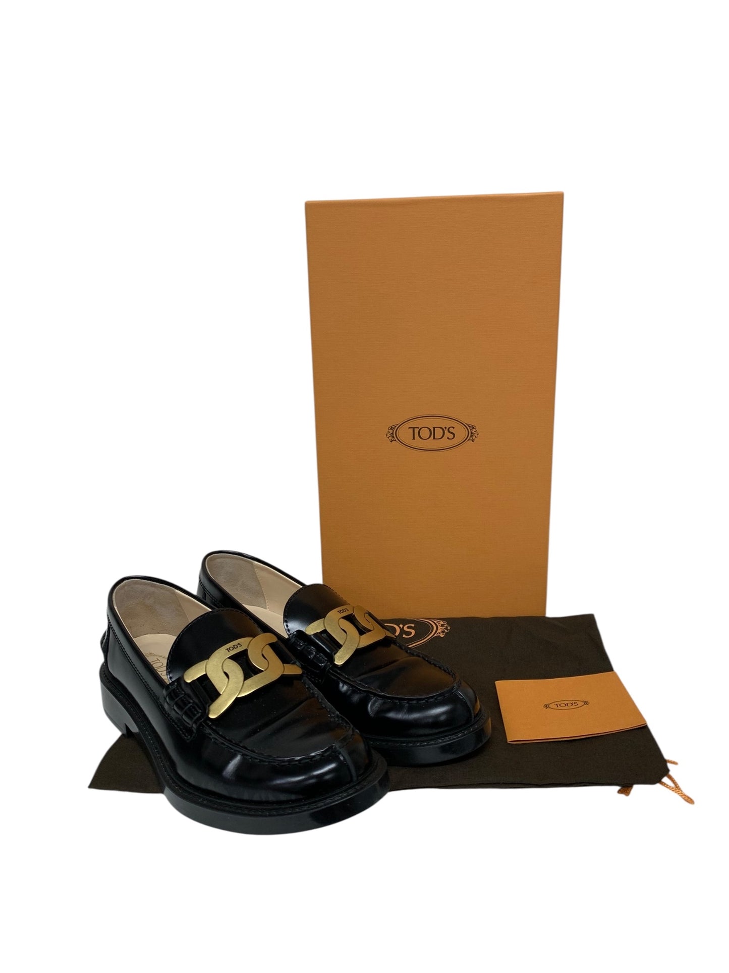 トッズ XXW59C0EN90SHAB999 ローファー 37 ブラック ケイト メタルチェーン IT3ODNMNP77K