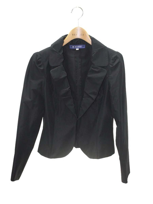 エムズグレイシー 524004 ジャケット 38 ブラック デザイン襟 ITHG8G02X6NW