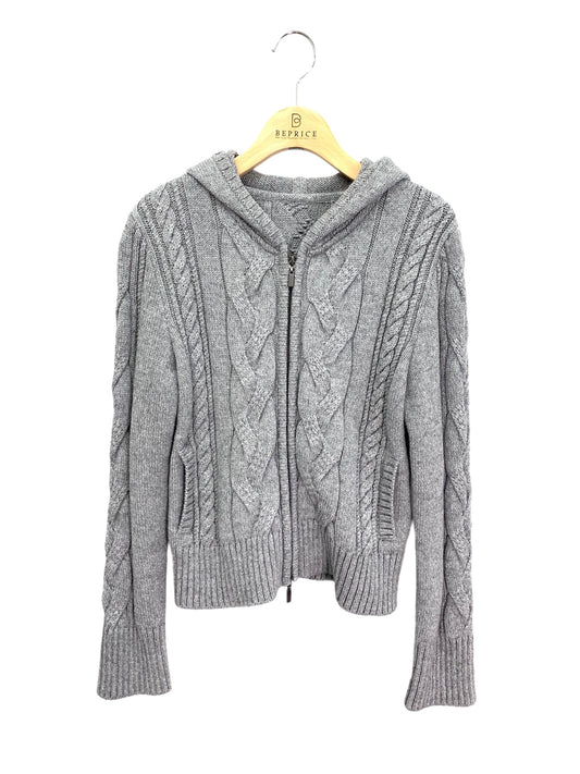 フォクシーブティック Cable Stitch Knit Parka 36791 ニットパーカー 40 グレー カシミヤ混 IT21AUSABNHC