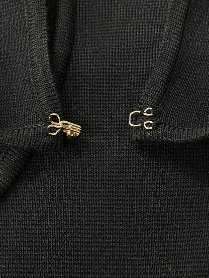 エムズグレイシー 818325 カーディガン 38 ネイビー 袖リボン IT2KEWP4M8T0