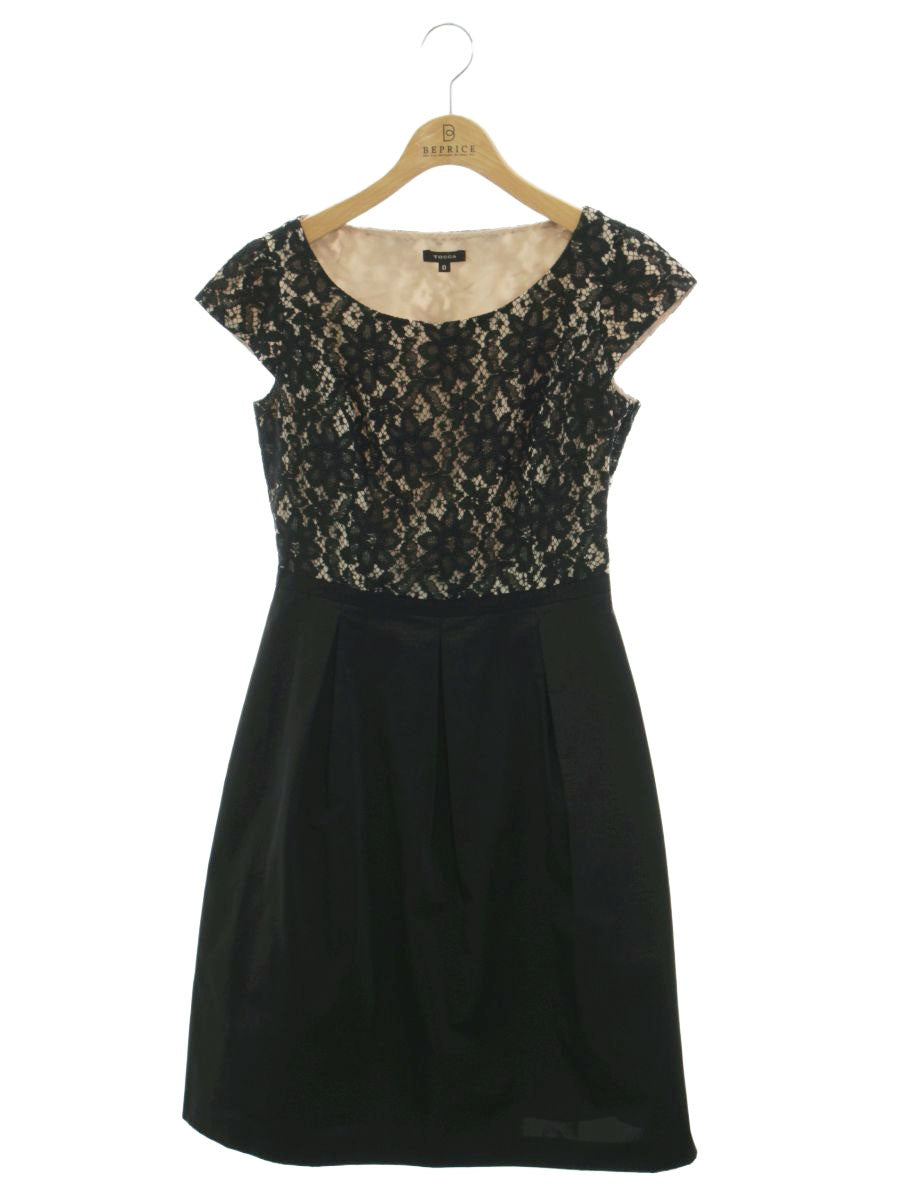 トッカ OPTOSA0730 ワンピース 0 ブラック 切替 レース フラワーモチーフ ITBUA8BBYMRS