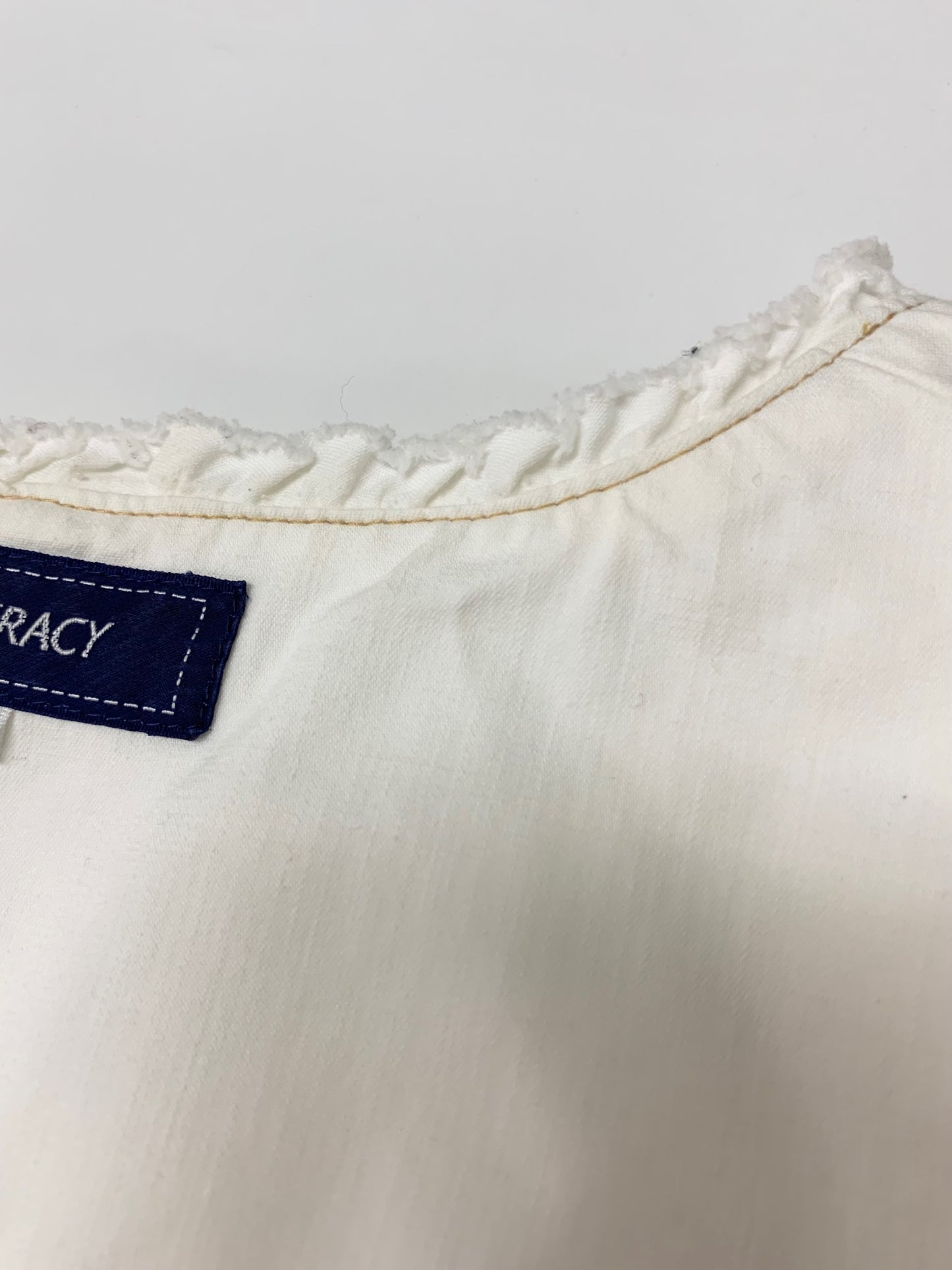 エムズグレイシー ノーカラーデニムジャケット 314318 36 ホワイト ITUHBZ08G166