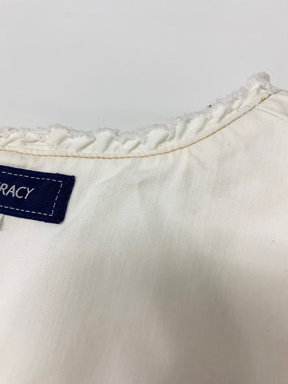 エムズグレイシー ノーカラーデニムジャケット 314318 36 ホワイト ITUHBZ08G166