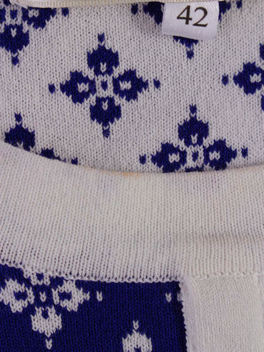 スーパービューティー ワンピース 42 ブルー フェイクパール ノーカラー リボン ITBTB1ATG8U4