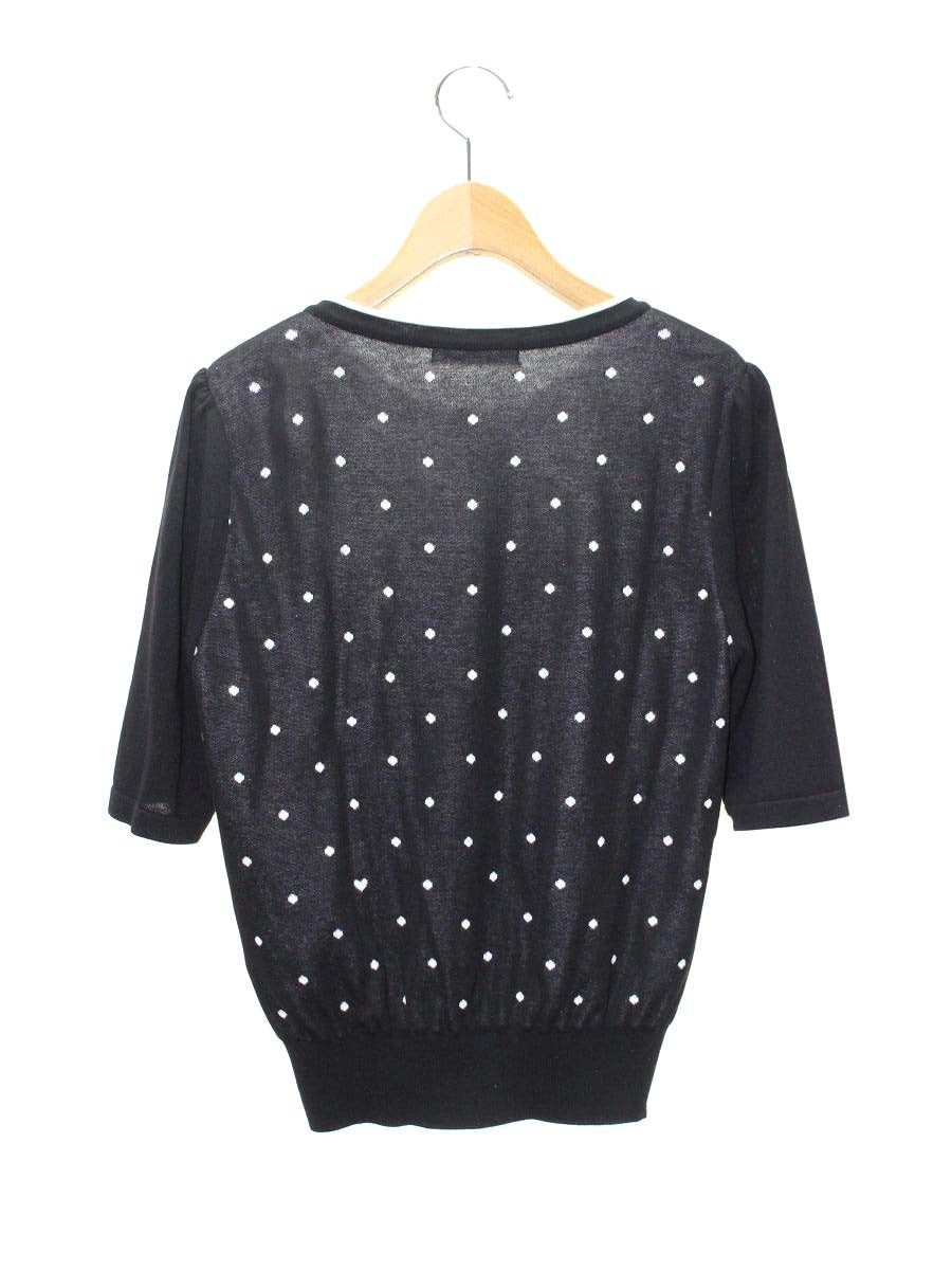 ルネ 6222470 カーディガン 38 ブラック ロゴ ドット ITDQY782PTVX