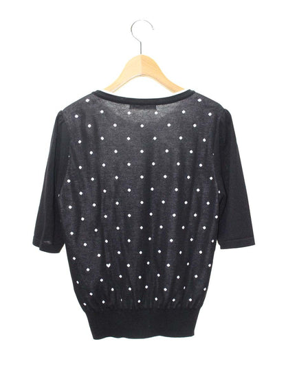 ルネ 6222470 カーディガン 38 ブラック ロゴ ドット ITDQY782PTVX