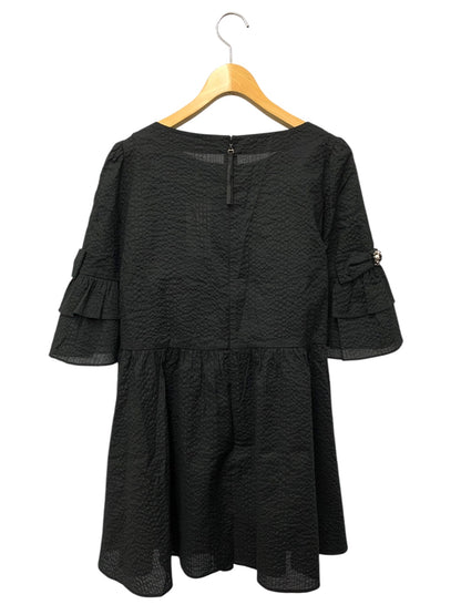 トゥービーシック ｗ５Ⅿ11 トップス 42 ブラック リボン ラインストーン ITD8T6WCYVZV