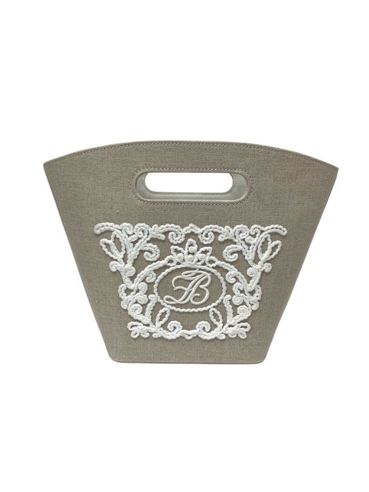 フォクシーブティック Bag Cardenia ガーデニア 45040 ハンドバッグ グレー 刺繍 麻 ITSIDH1QD20G