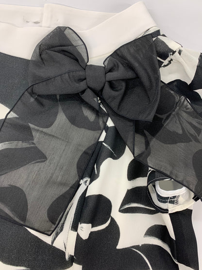 エムズグレイシー 帽子柄シフォン 411321 ワンピース 38 ホワイト ハットモチーフ ITL59AEL66TW