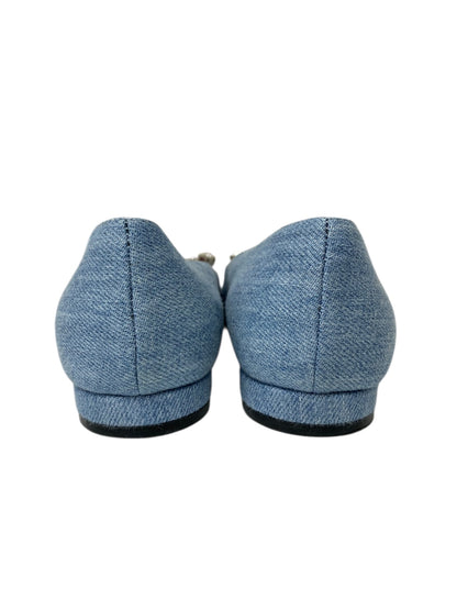 セルジオロッシ SR PRINCE A92270 パンプス 35.5 ブルー デニム地 ビジュー スクエアートゥ ITJ4ZZFRM7S0