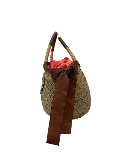 エムズグレイシー 474310 カゴバッグ ブラウン 巾着 編込み ITC3MD9FK6GS