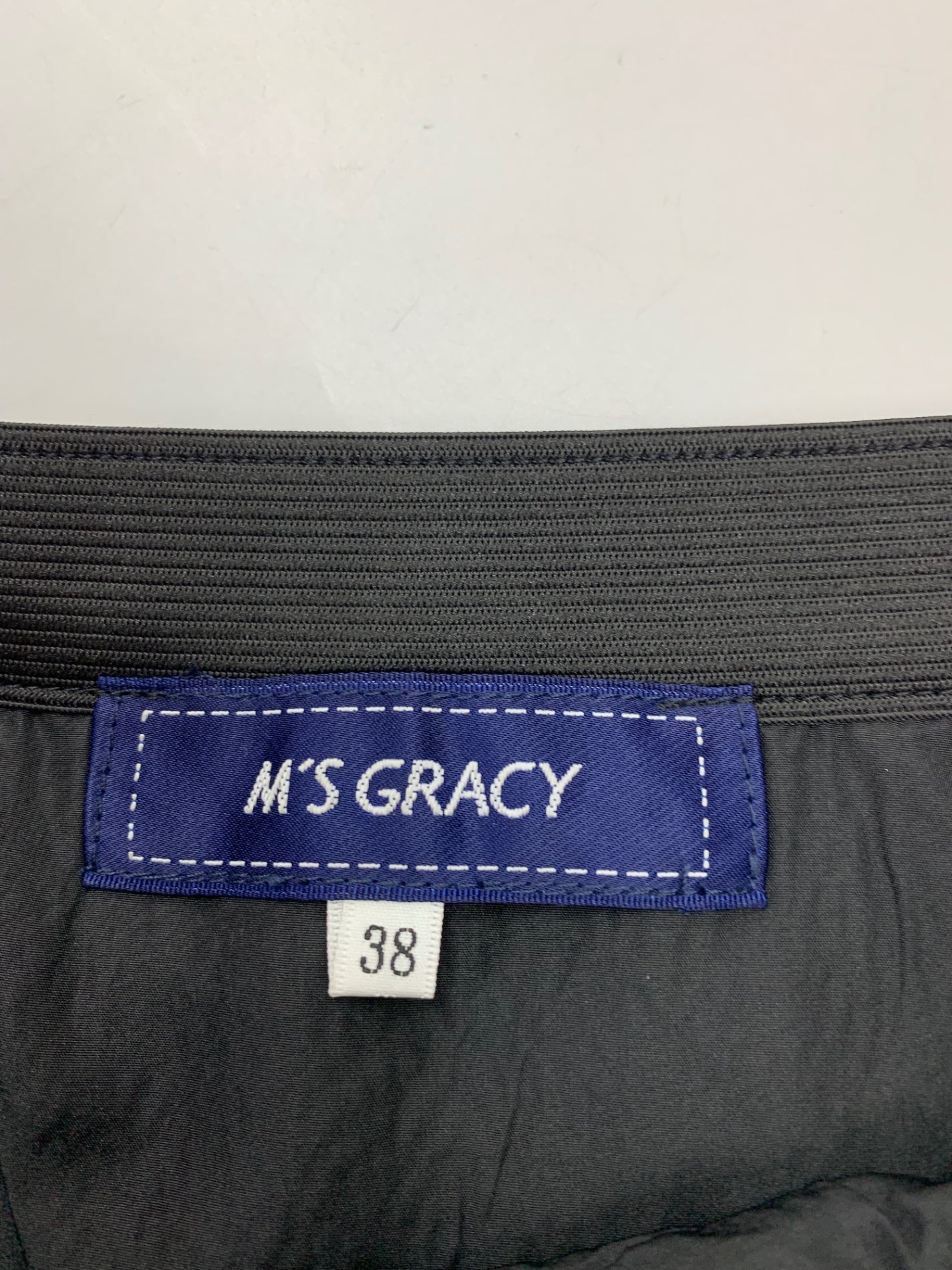 エムズグレイシー スパンコール付き千鳥格子スカート 517614 38 ブラック フリンジ ITWGG78BES60