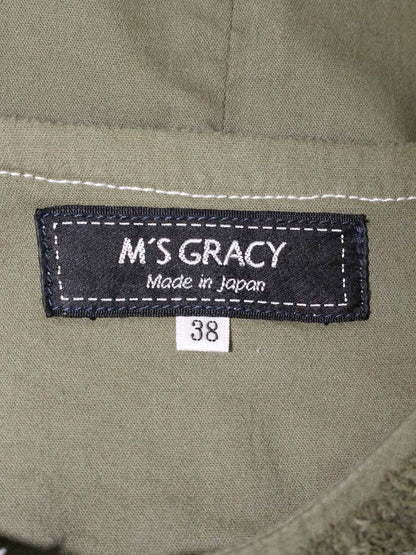 エムズグレイシー 914315 ブルゾン 38 カーキグリーン ジップアップ フラワーモチーフ ITI51T04GL9N