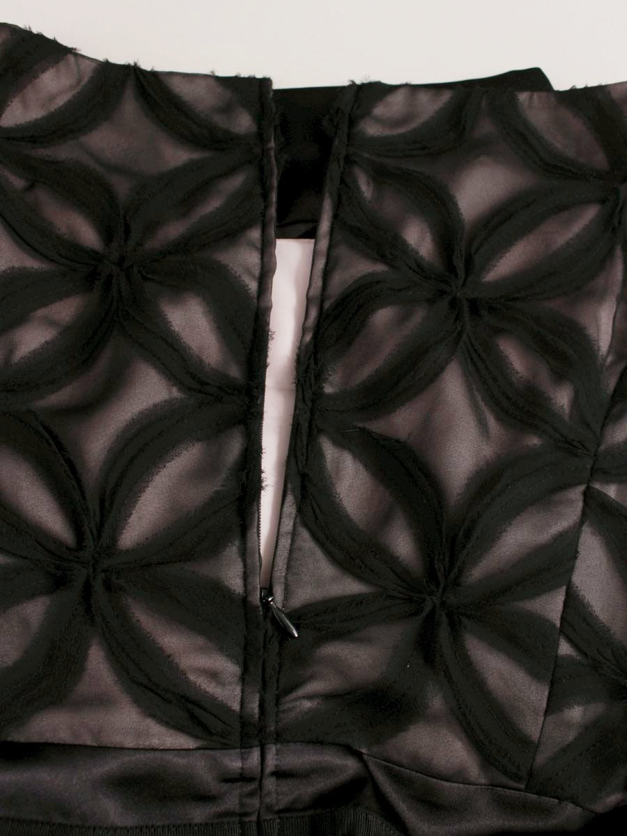 トッカ OPTONW0100 ワンピース 0 ブラック シフォン フラワーモチーフ IT5PX2SXQMN8