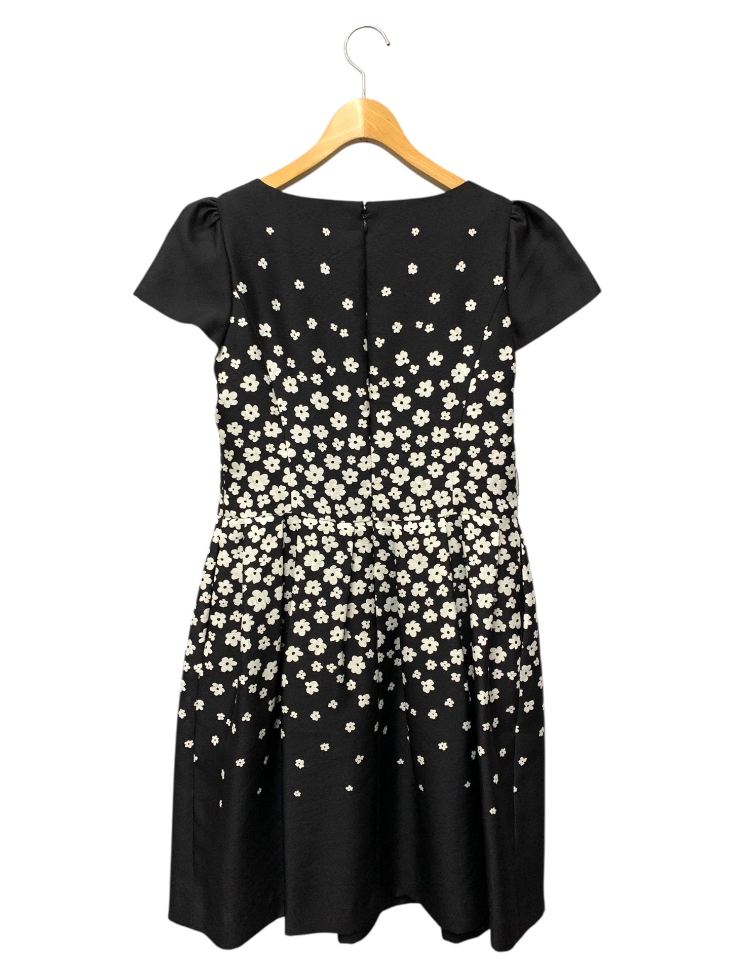 エムズグレイシー 211309 ワンピース 40 ブラック グログラン素材小花柄 IT3G3IZ887HS