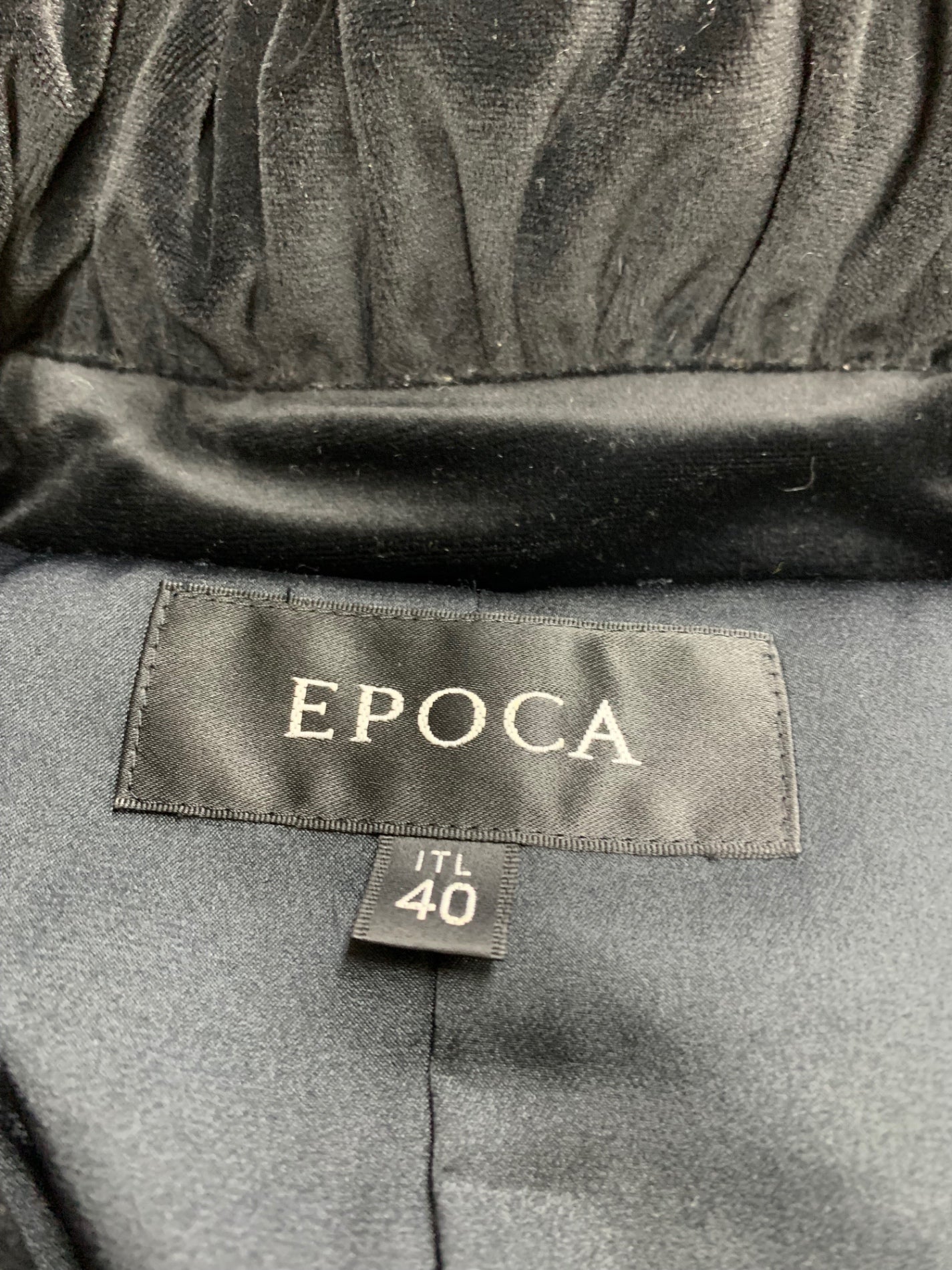 エポカ KA107-057-09 ダウンジャケット 40 ブラック ビジュー ベロア ITJ27FL8YT18