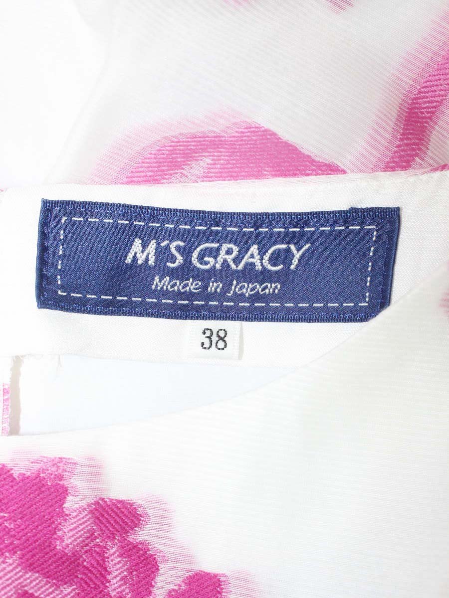 エムズグレイシー Jacquard Pink Dress 911332 ワンピース 38 ピンク 花柄 ITQIQMITL70C