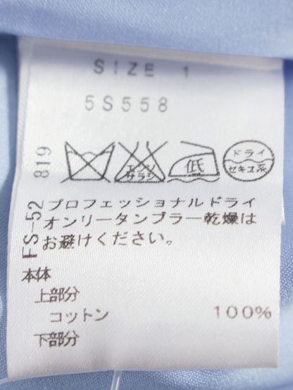 チェスティ 5S558 ワンピース 1 ホワイト/ブルー 切替 デニム調 刺繍 Vネック ITELYN45BDO4