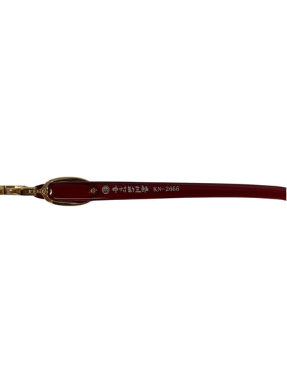 中村勘三郎 KN-2666 メガネ ワインレッド シープホーンコンビ ハーフリム オーバル ITD8SKVN3X0U