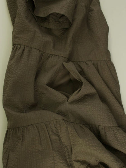 トゥービーシック W7J10-560-45 ワンピース 44 ブラウン ティアード シアサッカー ITTVMRINQ5ME